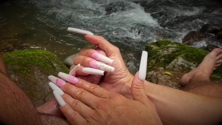 ASMR Riverside Public Nature Larga uña Fetish paja
