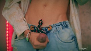 Big Cock Twink Magic C Masturbando muito Precum e Thick Ejaculação