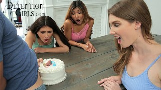 Dick DEPRIVED Girls Jane Wilde, Ashley Lane & Clara Trinity пожирают покрытый глазурью член сводного брата