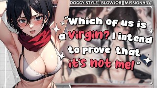 Hentai joi - Микаса всегда хотела заняться сексом в тренировочном лагере...