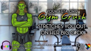 Twoja sympatia Futa Orc Gym rozciąga cię na jej dużym kutasie. Słuchacz neutralny płciowo. Audio4All. NovaNoiz