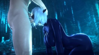 Dark elf Queen Nualia deep throat, blowjob , noname55