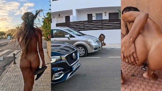 Caminhada e caminhada Naked com ambos os buracos preenchidos