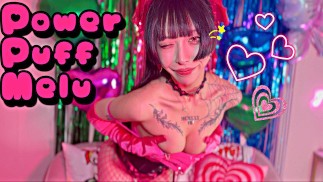 Power Puff Melu strips to get pounded