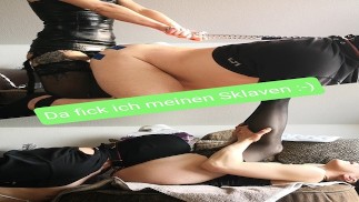 Das erste Mal fick ich meinen Sklaven mit Strapon - femdom fuck