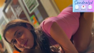 Public blowjob on the supermarket with people next