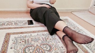 талия моей подруги с горячими носками промокла от моей спермы из-за ее сексуального видео