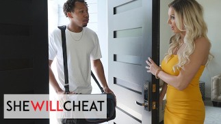 SHE WILL CHEAT - Kenzie Taylor берет огромный член как профессионал и берет его Hot Cum On свои сиськи