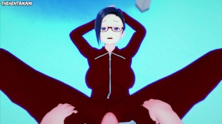 Sakie Sato from Demi-chan wa Kataritai Gives You A Footjob Hentai POV