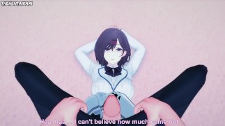 Madoka Oze de Fire Force vous donne un footjob Hentai POV