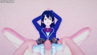 Megumi Tadokoro from Shokugeki no Soma Gives You A Footjob Hentai POV