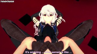 Скади из Arknights дает вам хентай футджоб от первого лица