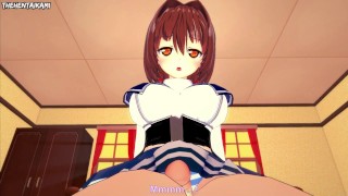 Miyabi Hotaka из Absolute Duo дает вам хентай футджоб от первого лица