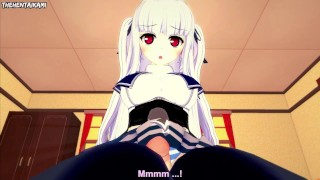 Julie Sigtuna из Absolute Duo дает вам хентай футджоб от первого лица