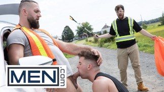 MEN - Trevor Brooks jezdí Chuck Conrad obrovský péro ve svém autě a čeká, až Cum On jeho tvář