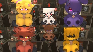 Celá kolekce Pět nocí u Freddys Frenni Bonnie Chica Foxy Golden Freddy Puppet