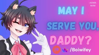 Femboy Maid bedient Sie mit seinem dicken Bussy