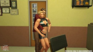 Principal seducido por el coño de FTM Boy: Sims 4