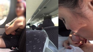 ARRISCADO ESTOU CHUPANDO O PAU do meu MEIO-IRMÃO em um ônibus PÚBLICO e um CASAL DE VERDADE NOS PEGOU ~ Amador real