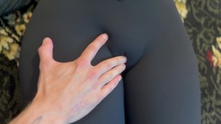 Touched my Stepdaughters pussy & she came through her leggings
