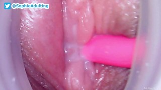 Wet Pussy Hole Close Up avec Pink vibrante Toy webcam
