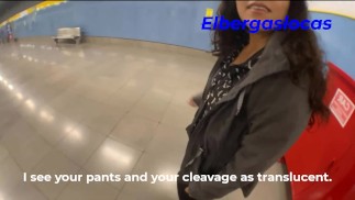 My best friend's translucent thong was seen on the subway train, I couldn't resist spanking her