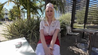 In-N-Out Girl with Huge Tits Rough Fucks Massive Cock Cum Covered Gigi Sweets VS World Biggest Cock