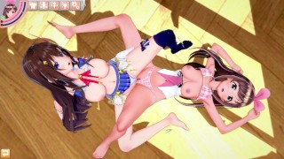 Kizuna AI and Tokino Sora have hot lesbian sex