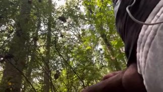 Cumming crazy in the woods