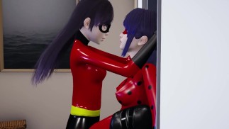 futa Marinette Ladybug avec Violet les Incroyables