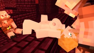 Mädchen hat ein Portal angezündet, das sie zu einer neuen "Sexerfahrung" bringt - Minecraft Porno Mod