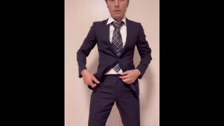 サンプル スーツイケメン君のオナニー