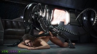 Xenomorfo folla Jill Valenine al estilo perrito crudo! Versión completa! (Alien x Resident Evil)