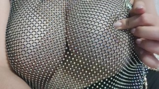 Top transparente, puedes ver mis grandes tetas