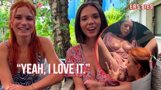 Ersties - Hot Damen Clemence & Eve haben riskanten öffentlichen Lesbensex