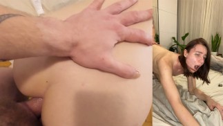 Я захотела его огромный член в попу, но кончать ему не разрешала. Много анальных оргазмов