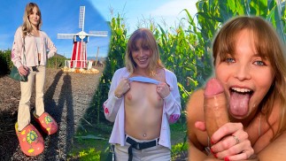 POV vriendin ervaring: Nympho spermaslet vriendin knippert bij Corn Maze - Lul aanbidden cumshot - 4K