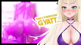 eu não sabia que Panam era tão bom montando um pau enorme | Cyberpunk Regra 34 Vtuber com tesão reage