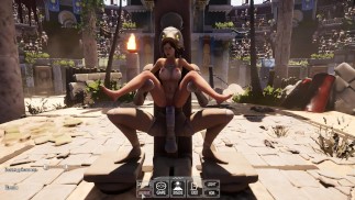 Una estatua está follando Lara Croft mientras 1.000 espectadores lo miran.