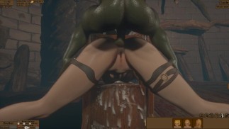 Goblins fizeram fila para foder os buracos de uma linda garota ruiva