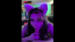 garota gato SLUT adora chupar PAU