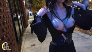 Big Tits Elvira Halloween Public Flashing