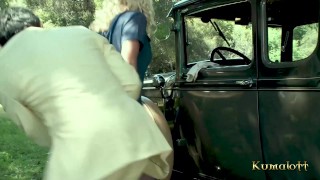 Kumalott - Natasha Marley een gigantische tieten Blonde Tinder Date wordt hard buiten geneukt door Paul Chaplin.