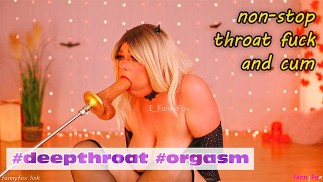 Non-Stop Kehlenfick von einer Sexmaschine und mich verrückt machen, bis ich mit einem Vibrator an meinem Kitzler komme