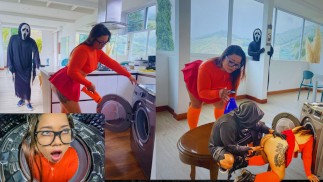 Velma Dinkley (Linda Clauss) es follada mientras esta atascada en la lavadora