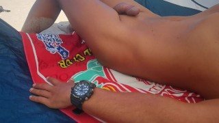 Trying To Hold My Erection Watching Nude Teens On The Beach But My Precum Keeps Leaking