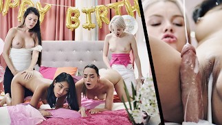 Оргия футанари в реальной жизни - Hot транссексуал трахает девочек-подростков на вечеринке по случаю дня рождения и кончает ей в киску ТРЕЙЛЕР