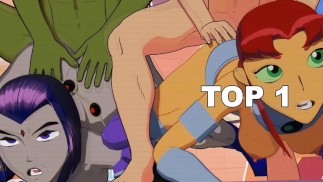 Starfire et Raven ont été baisées à fond