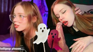 Stiefschwester musste großen Schwanz für Lutscher lutschen