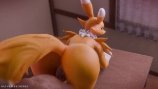Renamon - MILF poilue sexy baisée sur la table